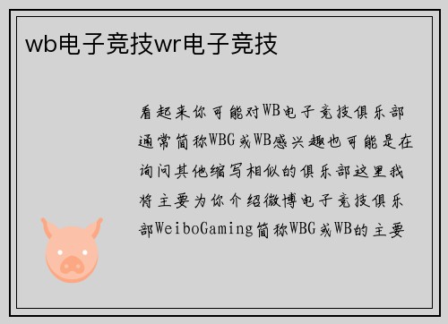 wb电子竞技wr电子竞技